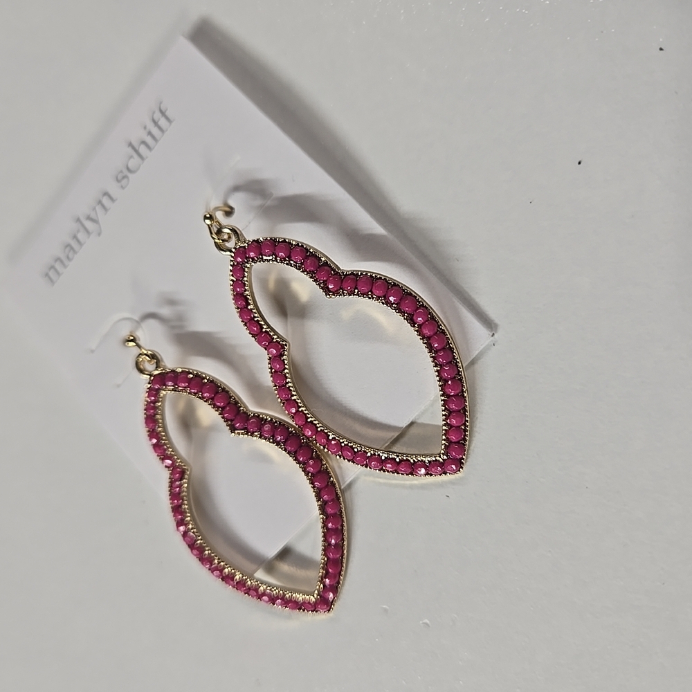 Marlyn Schiff Pink and Gold Earrings
